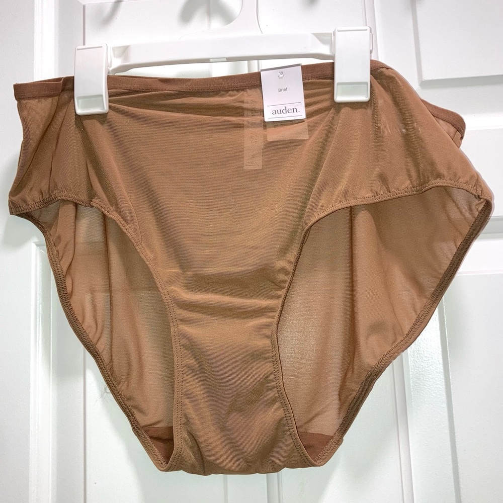 Women's Mesh Hi-Cut Briefs - Auden™ Brown Size 1X new - Picture 2 of 4